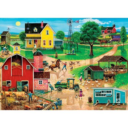 THE MOUNTAIN VALLEY® SPRING WATER Master Pieces 32005 Americana by Bob Pettes After the Chores Ez Grip Puzzle - 500 Piece 32005
